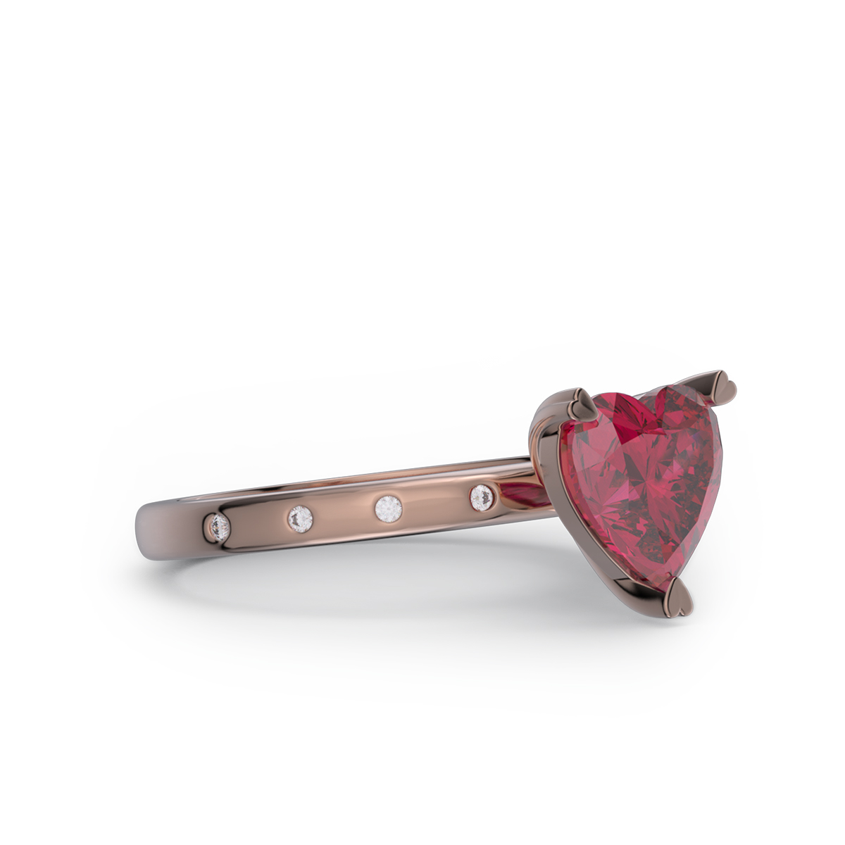 Heart Cut Diamond White Sterling Silver Engagement Ring