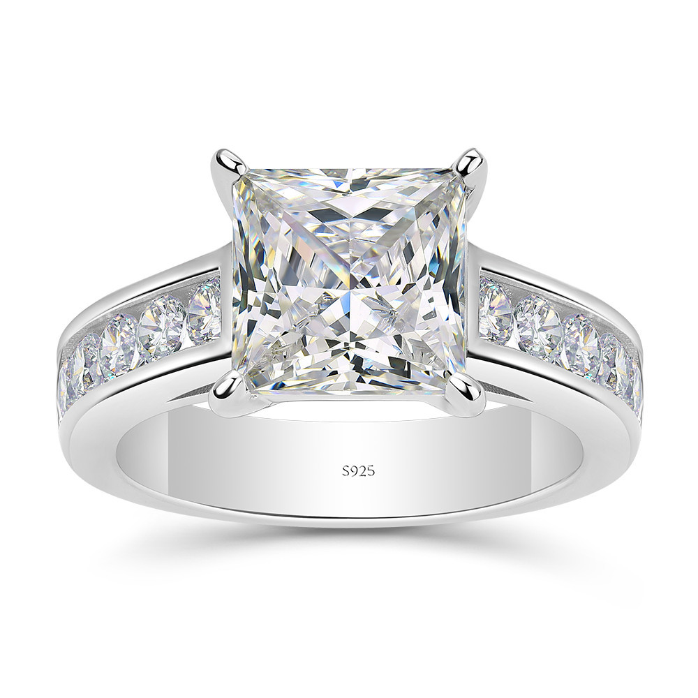 Princess Cut Diamond White 925 Sterling Silver Classic Engagement Ring