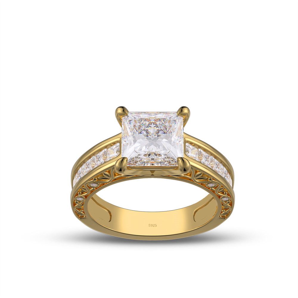 Princess Cut Diamond White 925 Sterling Silver Engagement Ring