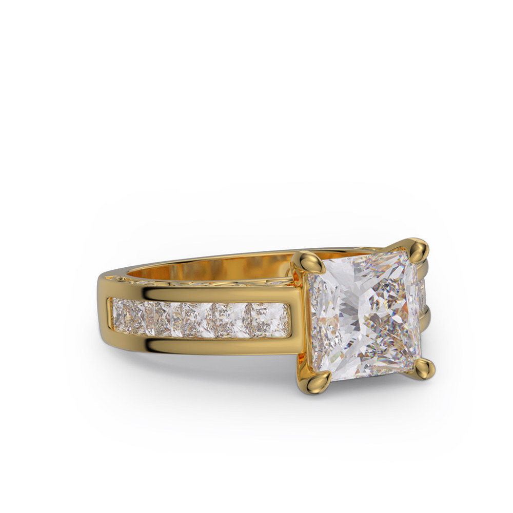 Princess Cut Diamond White 925 Sterling Silver Engagement Ring