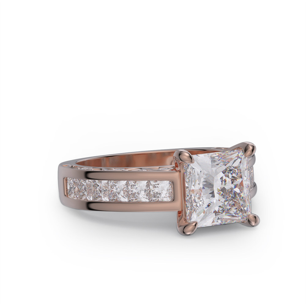 Princess Cut Diamond White 925 Sterling Silver Engagement Ring