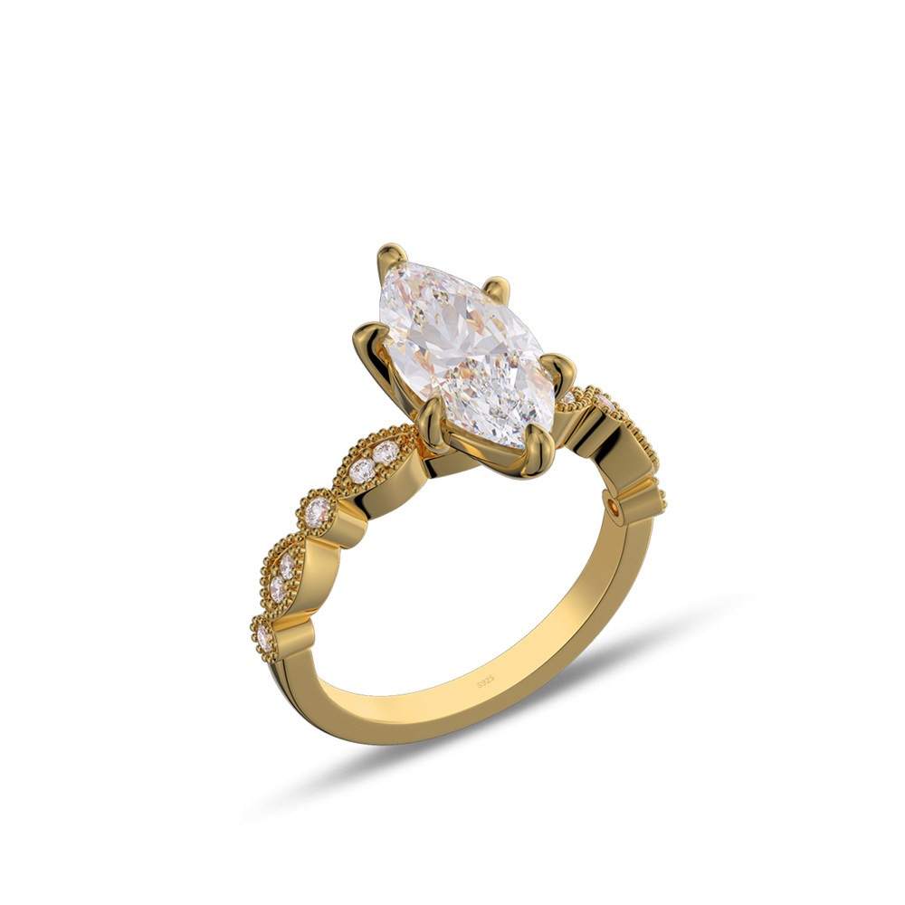 Marquise Cut Diamond White 925 Sterling Silver Engagement Ring