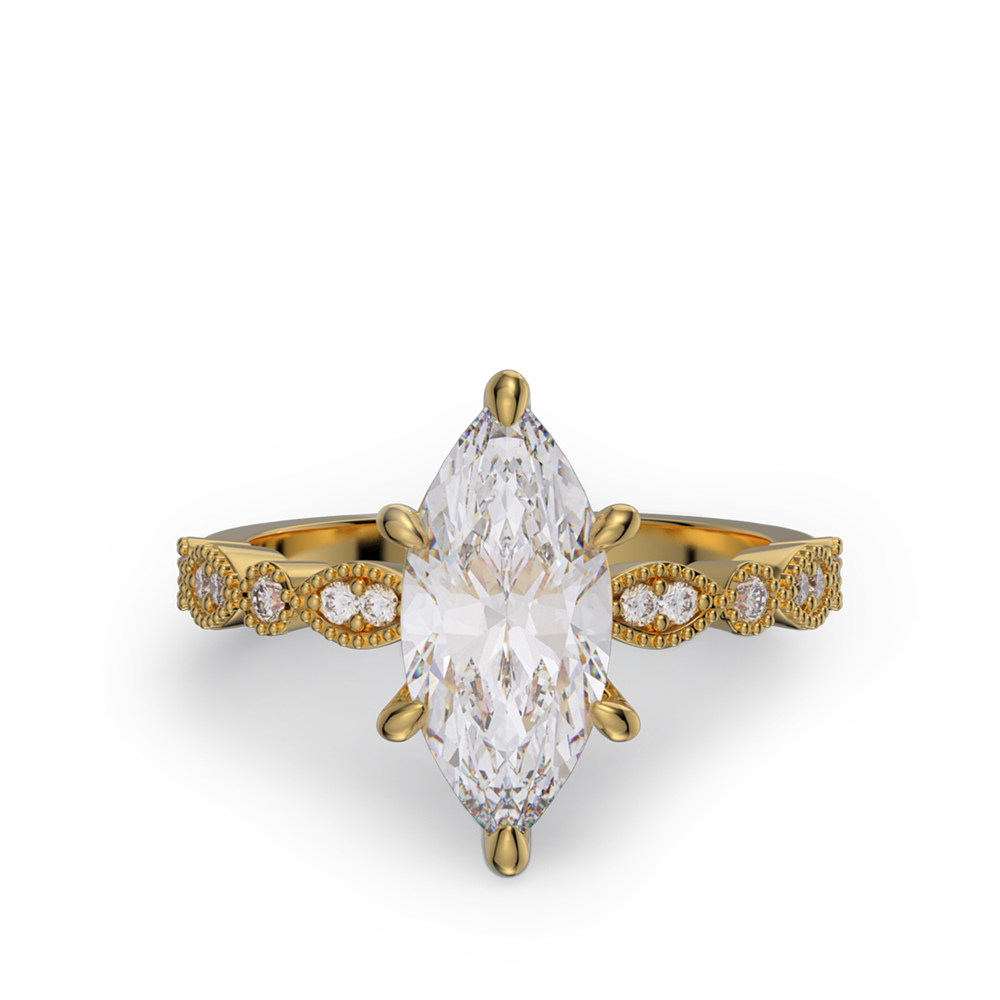 Marquise Cut Diamond White 925 Sterling Silver Engagement Ring