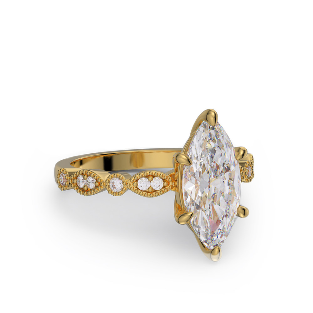 Marquise Cut Diamond White 925 Sterling Silver Engagement Ring