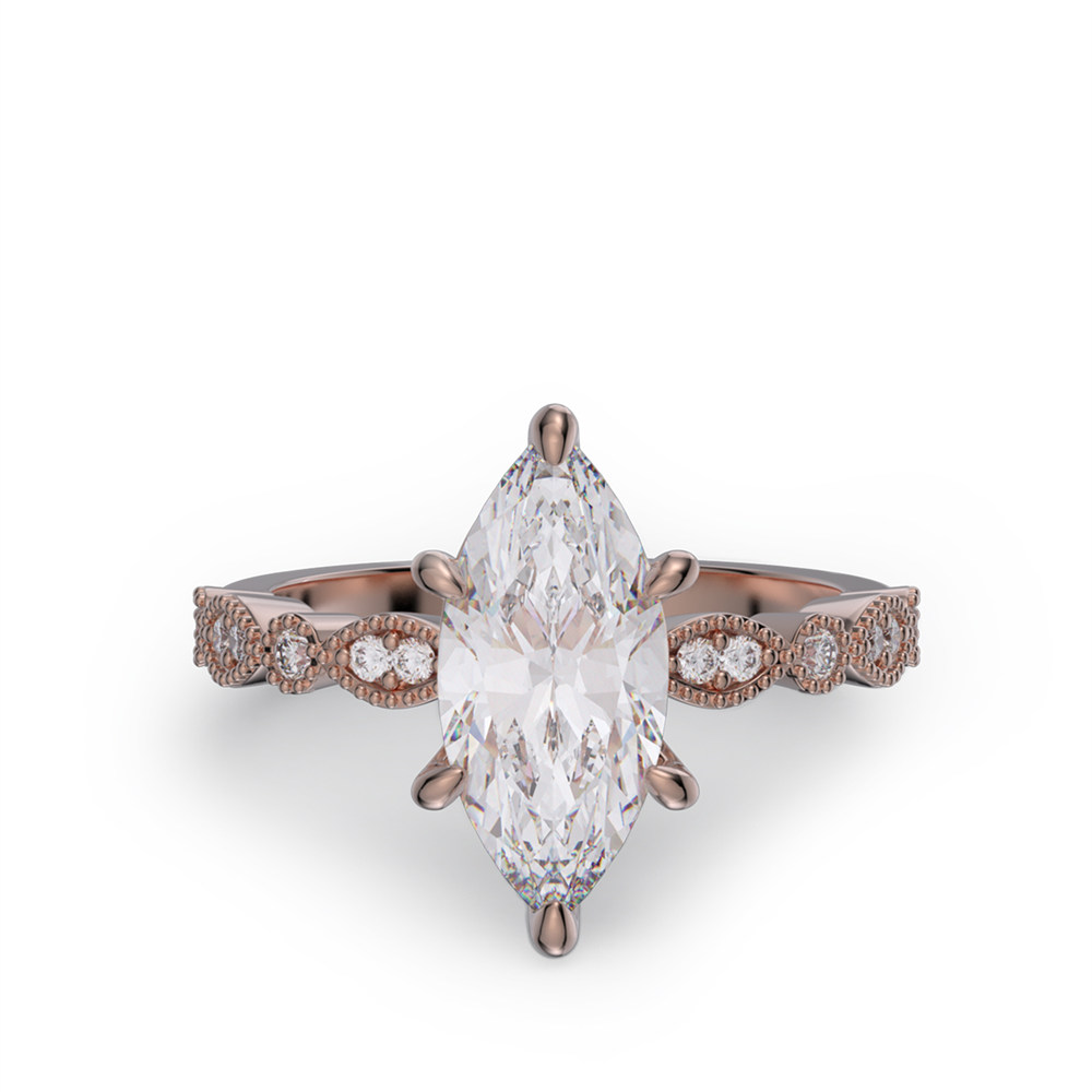 Marquise Cut Diamond White 925 Sterling Silver Engagement Ring