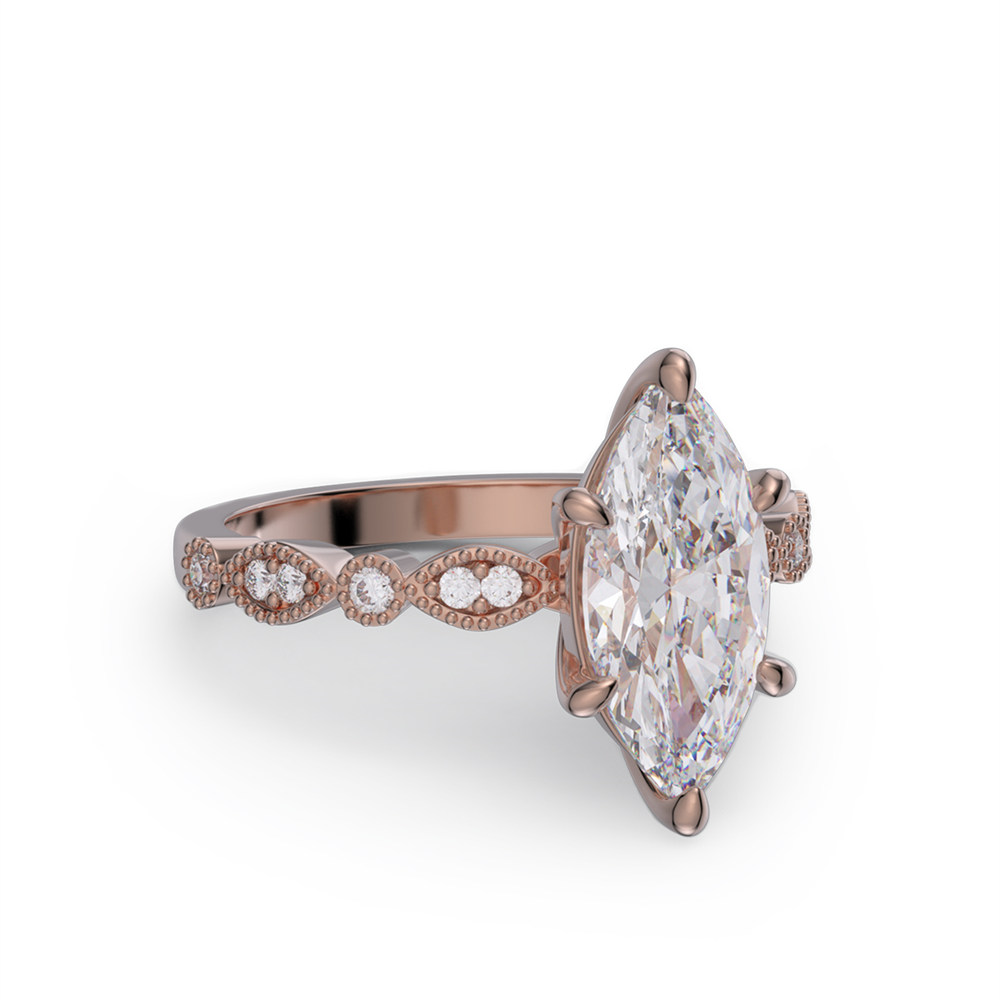 Marquise Cut Diamond White 925 Sterling Silver Engagement Ring