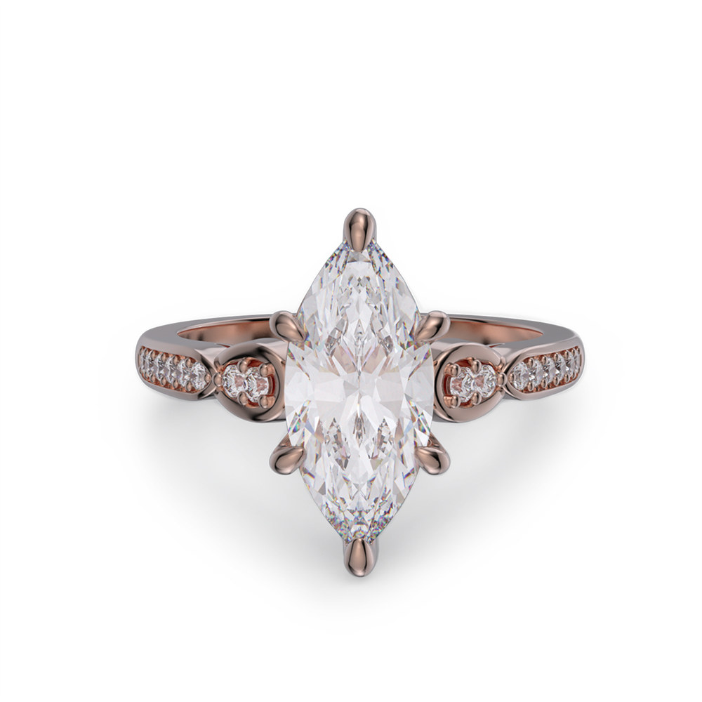 Marquise Cut Diamond White 925 Sterling Silver Vintage Engagement Ring