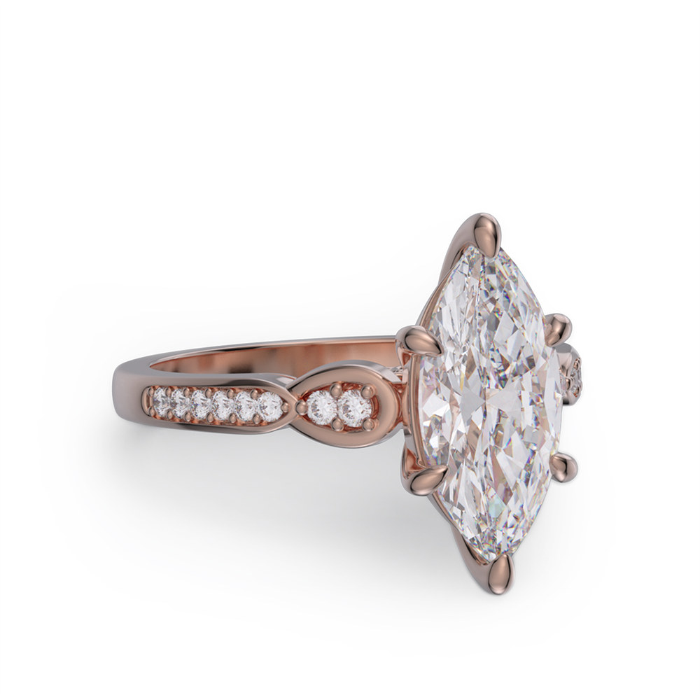 Marquise Cut Diamond White 925 Sterling Silver Vintage Engagement Ring