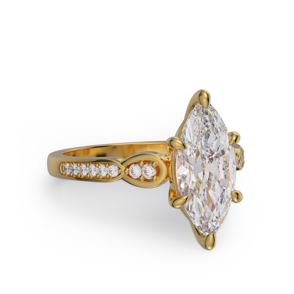 Marquise Cut Diamond White 925 Sterling Silver Vintage Engagement Ring