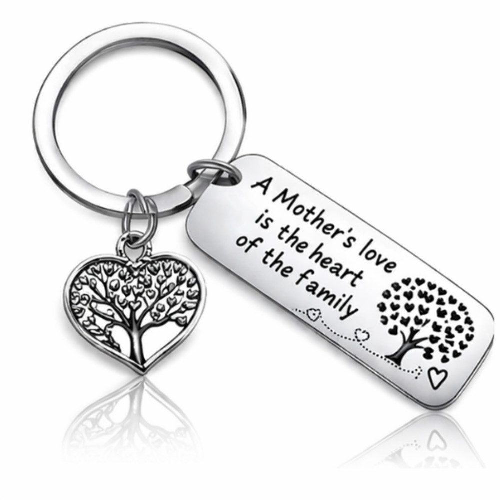 Mom Keychain Gift – Best Mom Ever Keychain,  Engraved Stainless Steel Keychain Mother’s Day Gift 