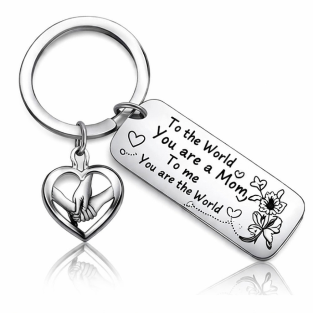 Mom Keychain Gift – Best Mom Ever Keychain,  Engraved Stainless Steel Keychain Mother’s Day Gift 