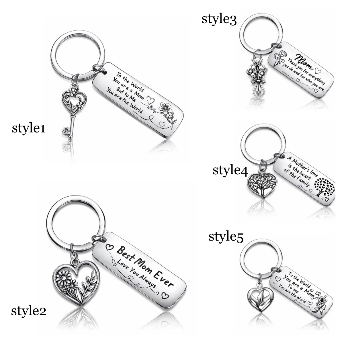 Mom Keychain Gift – Best Mom Ever Keychain,  Engraved Stainless Steel Keychain Mother’s Day Gift 