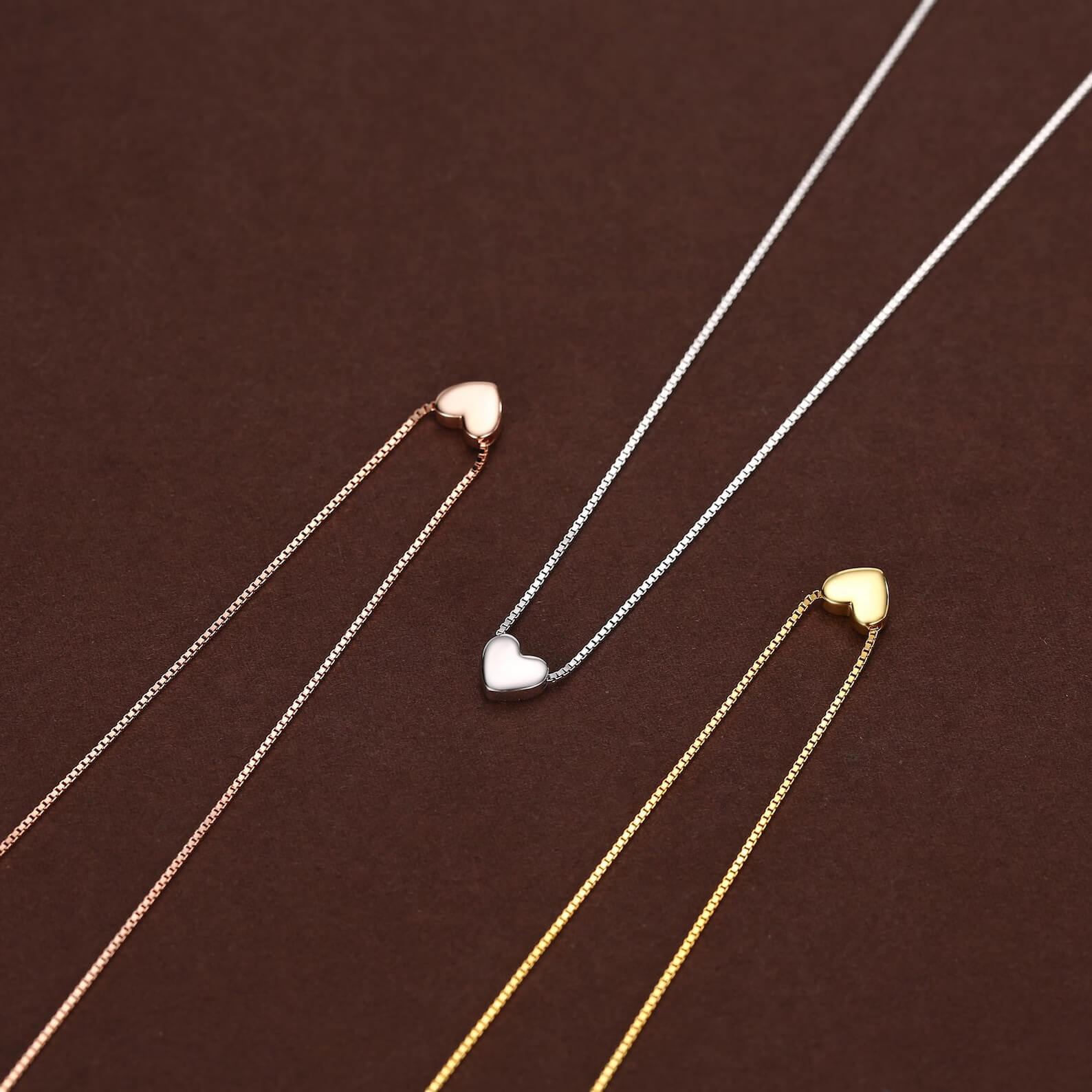 Minimalist Gold/Silver/Rose Gold Sterling Silver Heart Necklace