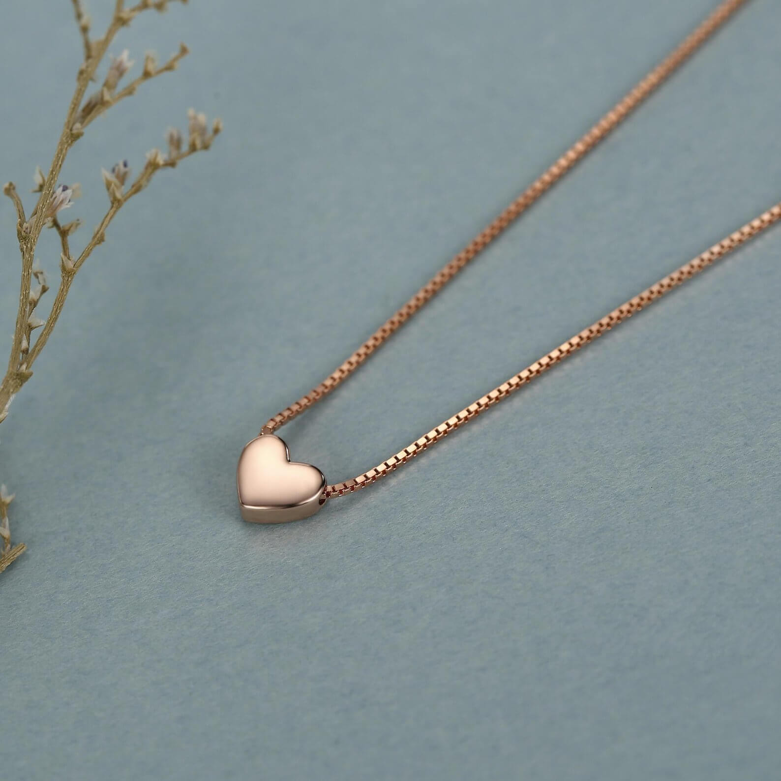 Minimalist Gold/Silver/Rose Gold Sterling Silver Heart Necklace