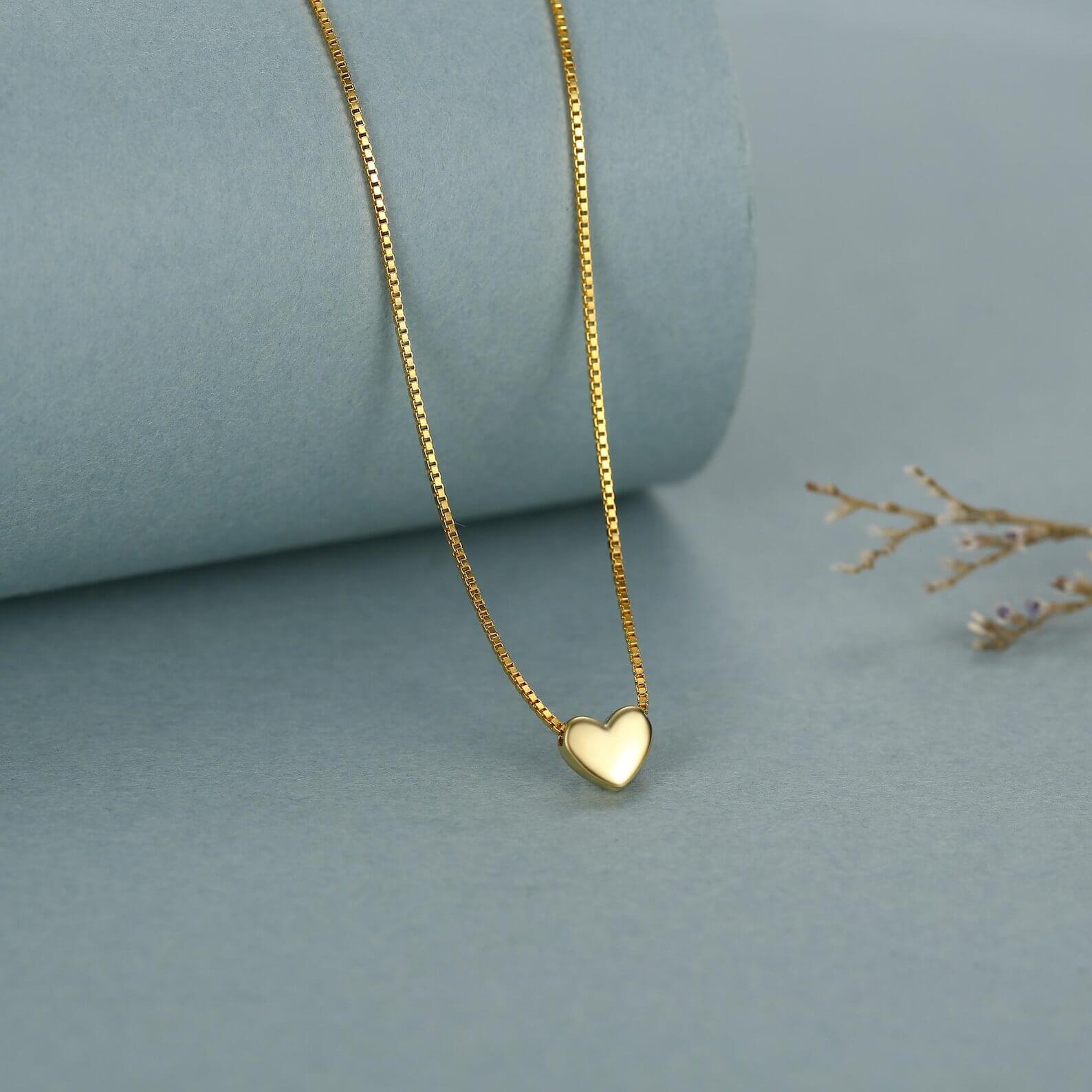 Minimalist Gold/Silver/Rose Gold Sterling Silver Heart Necklace