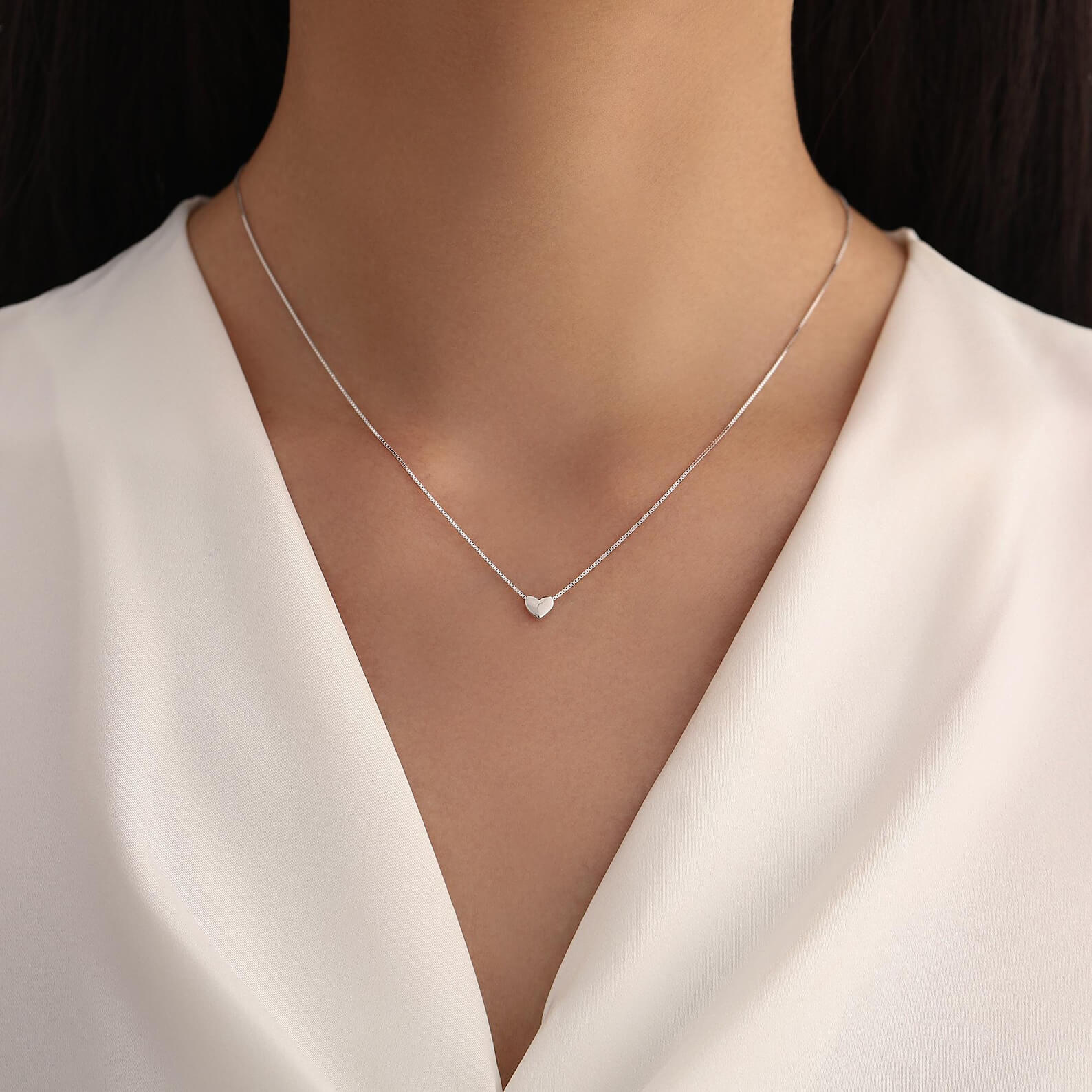 Minimalist Gold/Silver/Rose Gold Sterling Silver Heart Necklace