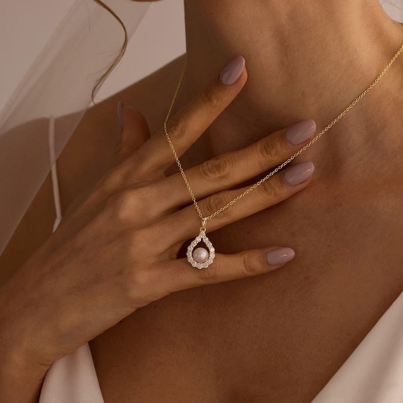 Natural Pearl 925 Sterling Silver Necklace