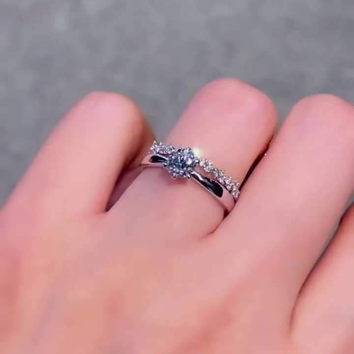 Round Cut Diamond White 925 Sterling Silver Classic Solitaire Ring Set