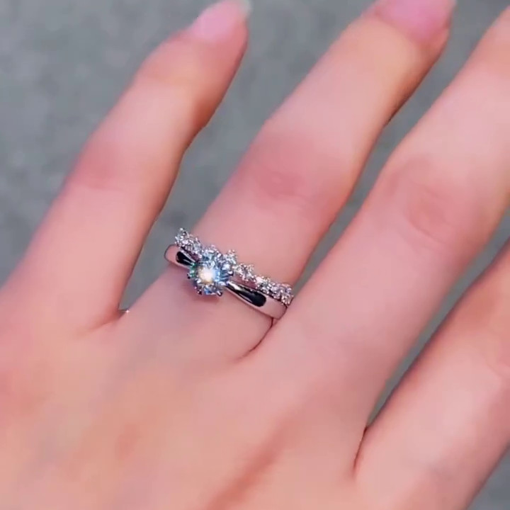 Round Cut Diamond White 925 Sterling Silver Classic Solitaire Ring Set