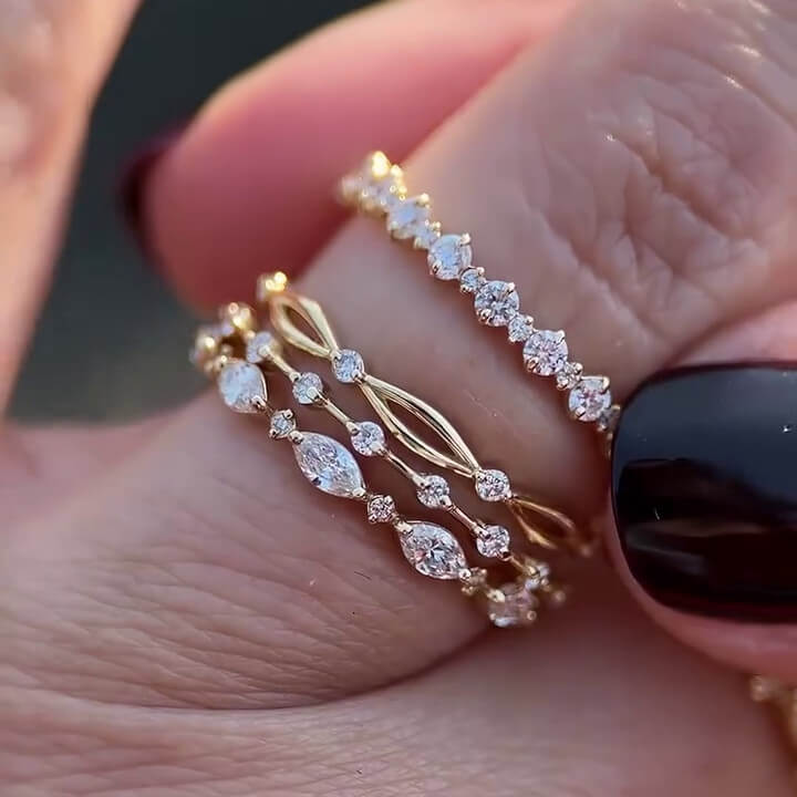 Diamond White Sterling Silver Yellow Gold 6-Piece Bridal Sets