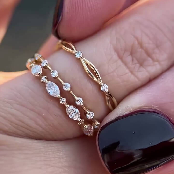 Diamond White Sterling Silver Yellow Gold 6-Piece Bridal Sets