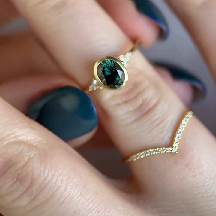 Oval Cut Emerald Green Sterling Silver Yellow Gold Bridal Sets