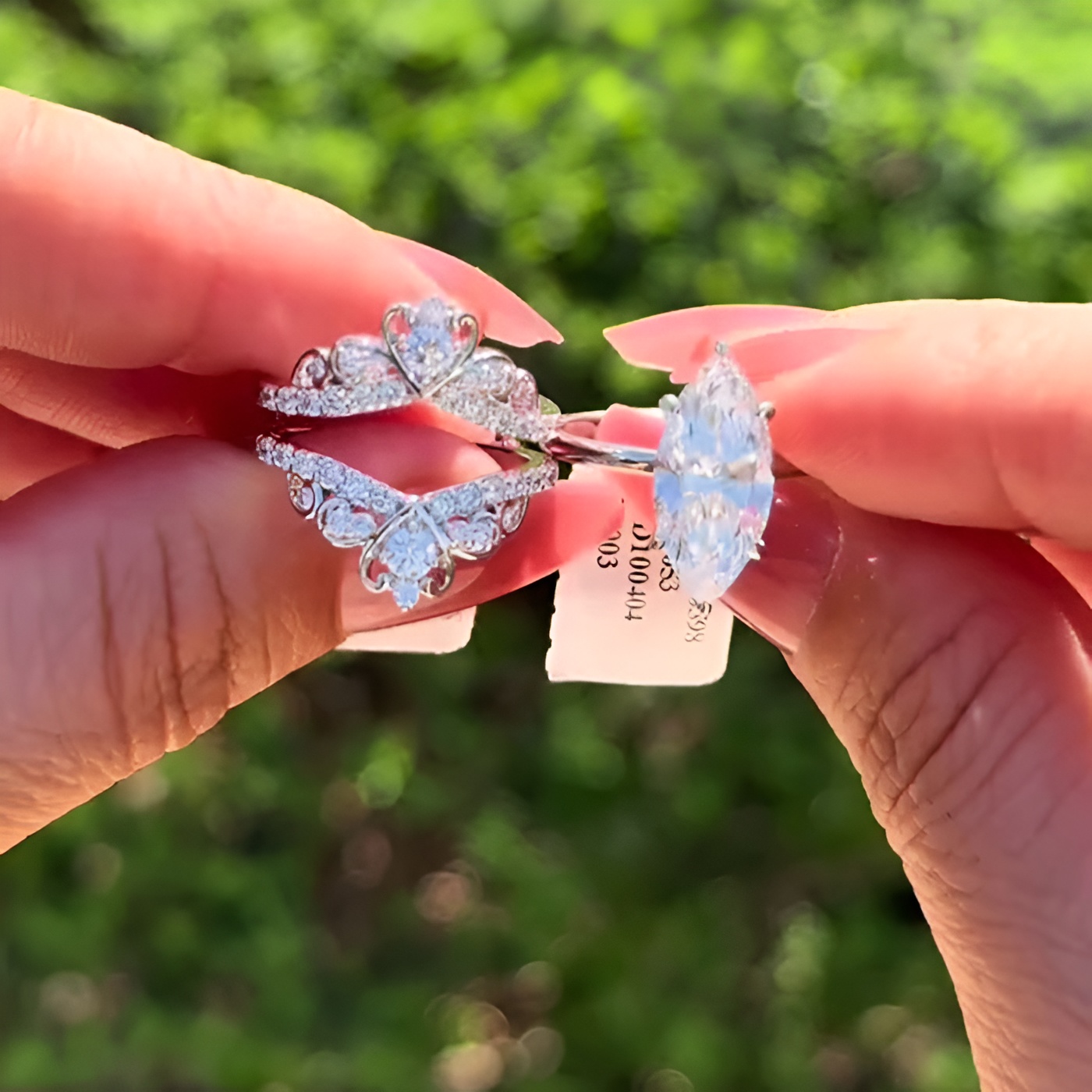 Marquise Cut Diamond White 925 Sterling Silver Hidden Halo Jacket Ring