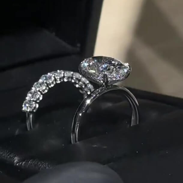 Oval Cut Diamond White Sterling Silver Classic Bridal Ring Sets