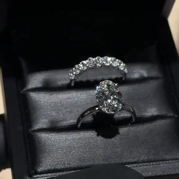 Oval Cut Diamond White Sterling Silver Classic Bridal Ring Sets