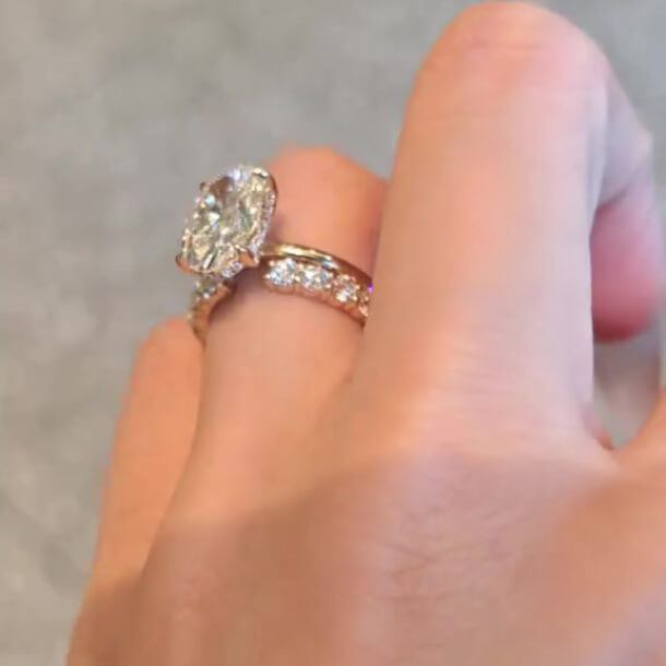 Oval Cut Diamond White Sterling Silver Yellow Gold Halo Bridal Ring Sets