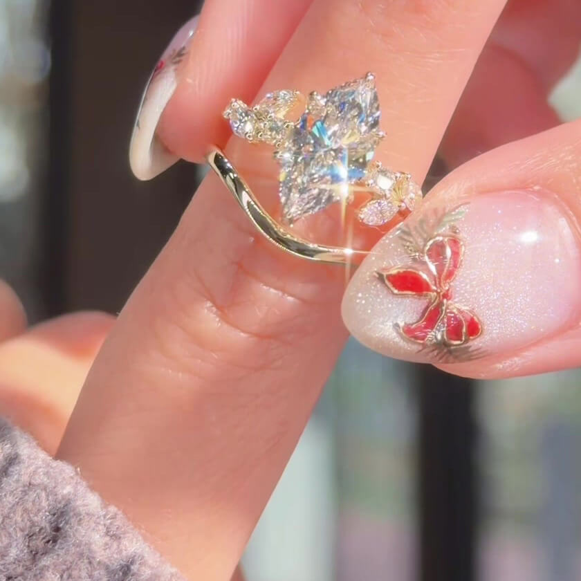 Marquise Cut Diamond White Sterling Silver Yellow Gold Art Deco Bridal Ring Sets