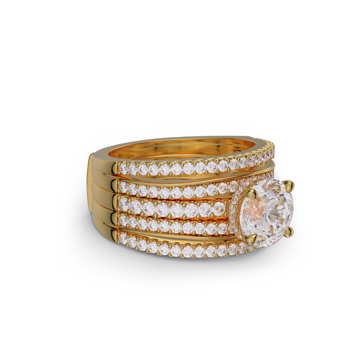 Round Cut Diamond White Insert Sterling Silver Hidden Halo Jacket Bridal Sets