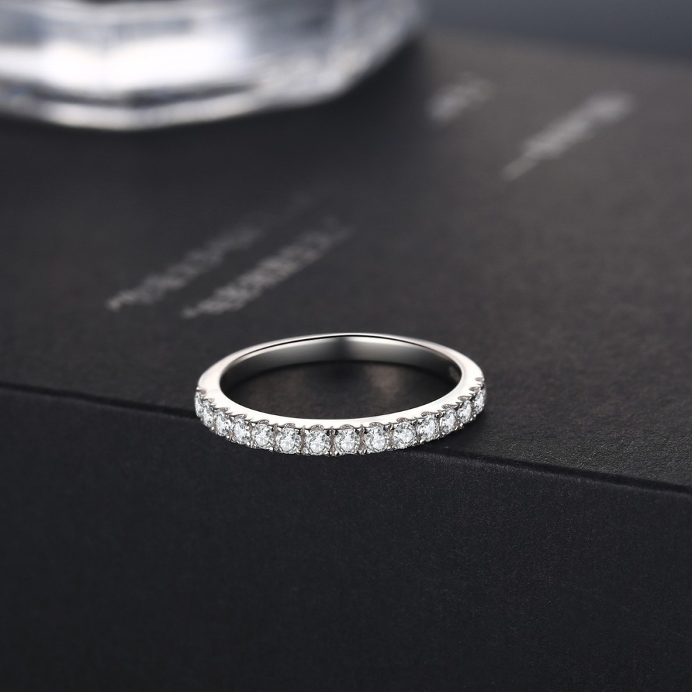 Diamond White Round Cut 925 Sterling Silver Band