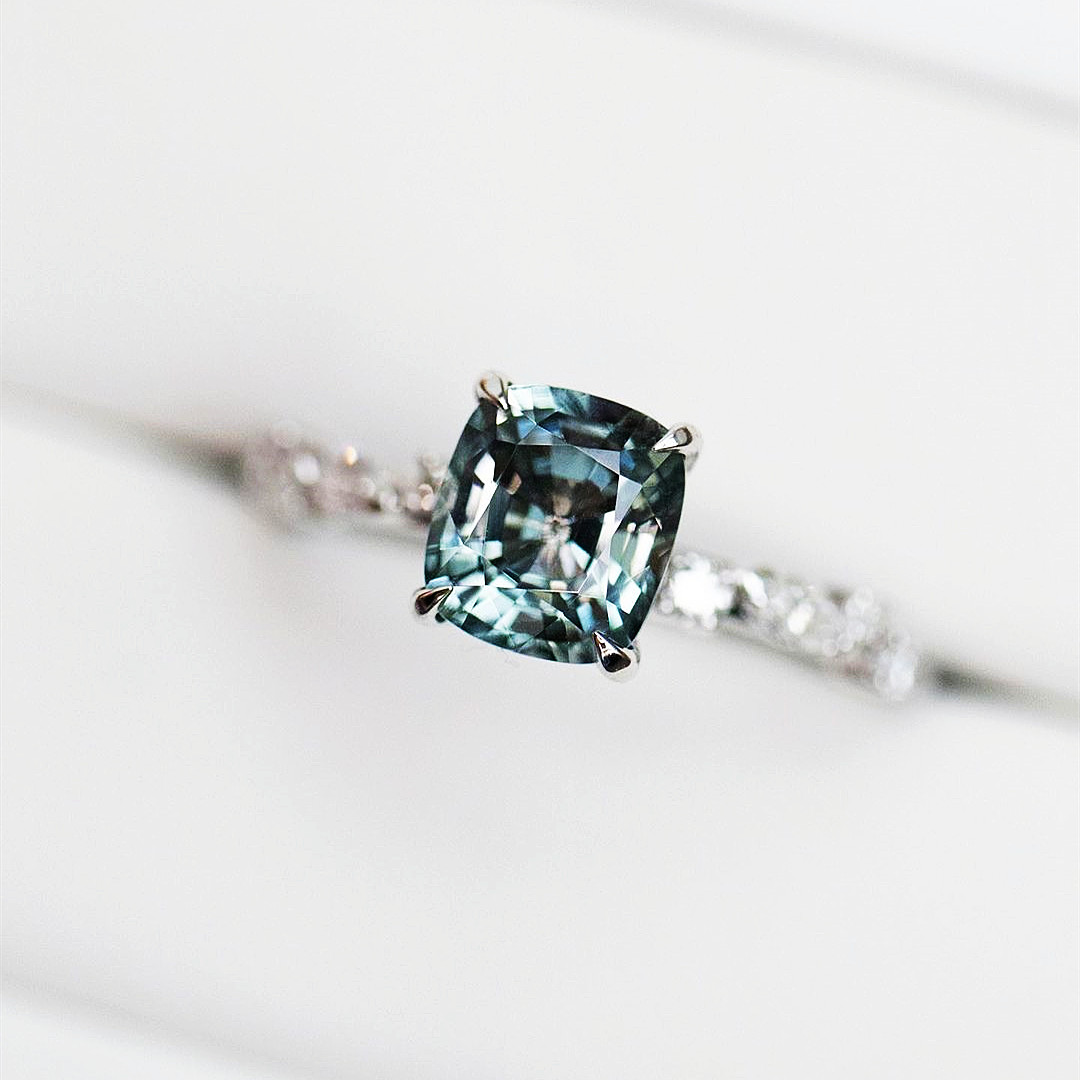 Radiant Cut Aquamarine Blue 925 Sterling Silver Engagement Ring