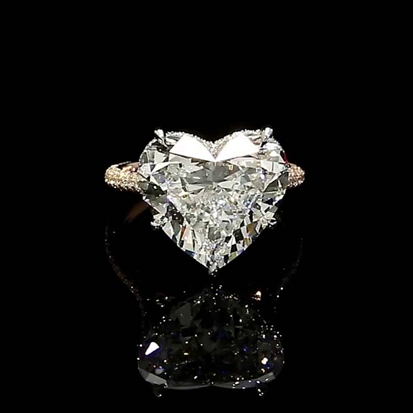 Diamond White Heart Cut 925 Sterling Silver Gold Engagement Ring