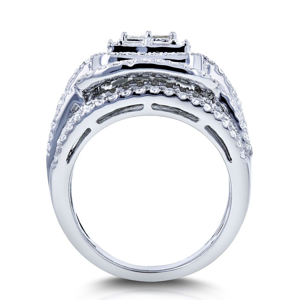 Princess Cut Diamond White Sterling Silver Halo Bridal Sets