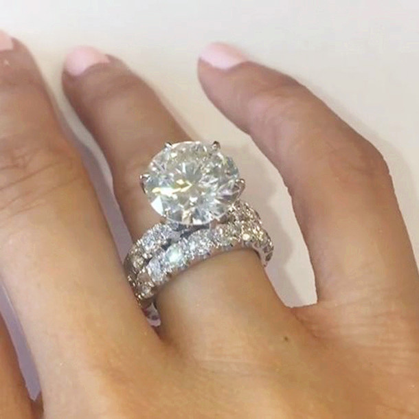 Diamond White Round Cut Bridal Sets in Sterling Silver