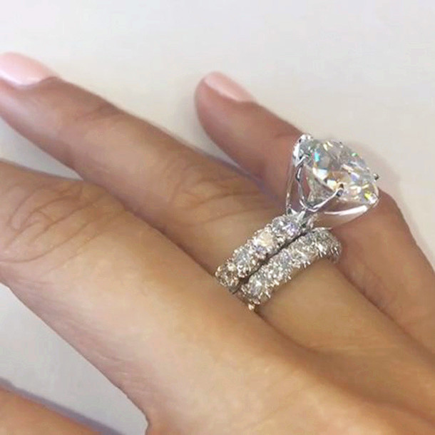 Diamond White Round Cut Bridal Sets in Sterling Silver