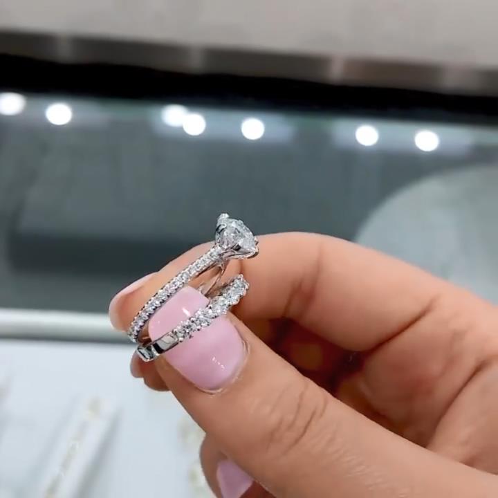 Round Cut Diamond White Bridal Sets in 925 Sterling Silver