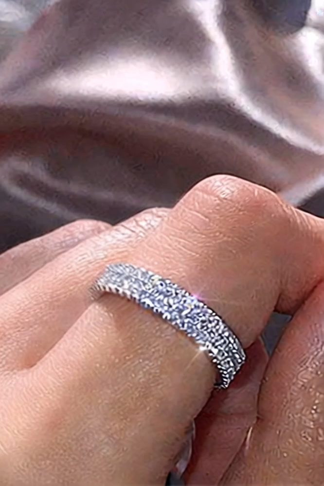 Diamond White Round Cut 925 Sterling Silver Band