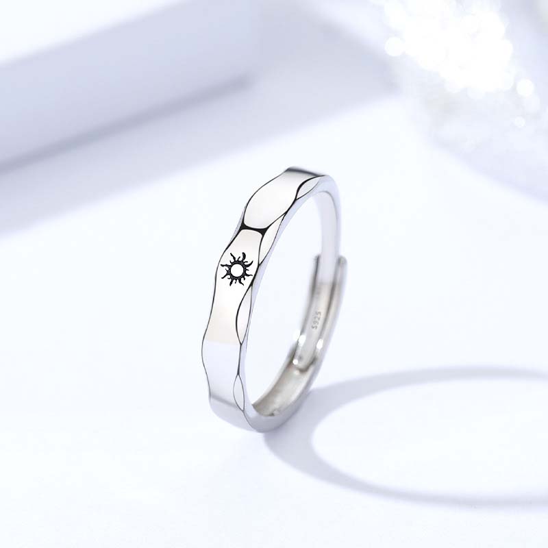 Sun and Moon Sterling Silver Couple Rings