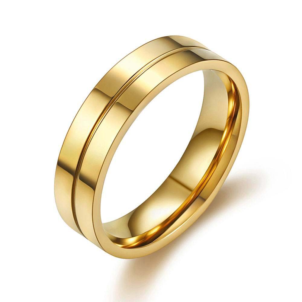 Round Diamond White Yellow Gold Titanium Couple Rings
