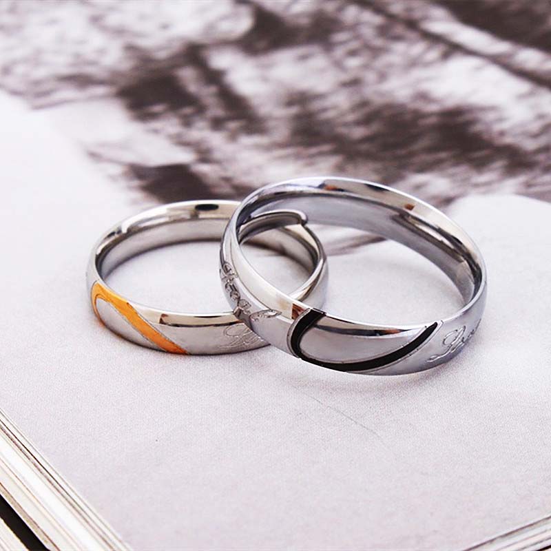 Real Love Heart Titanium Couple Rings