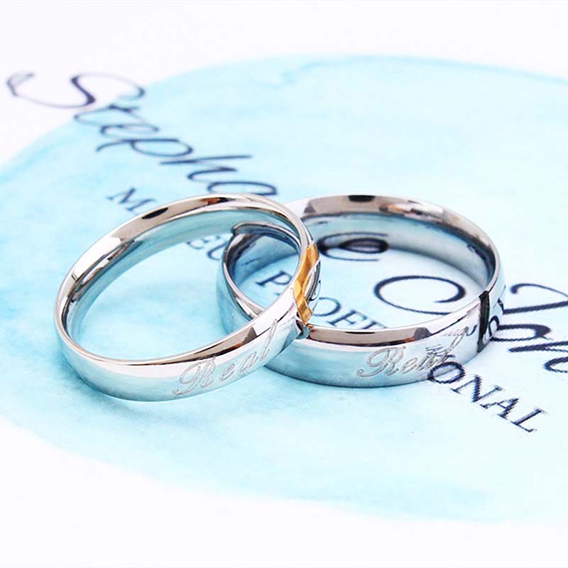 Real Love Heart Titanium Couple Rings