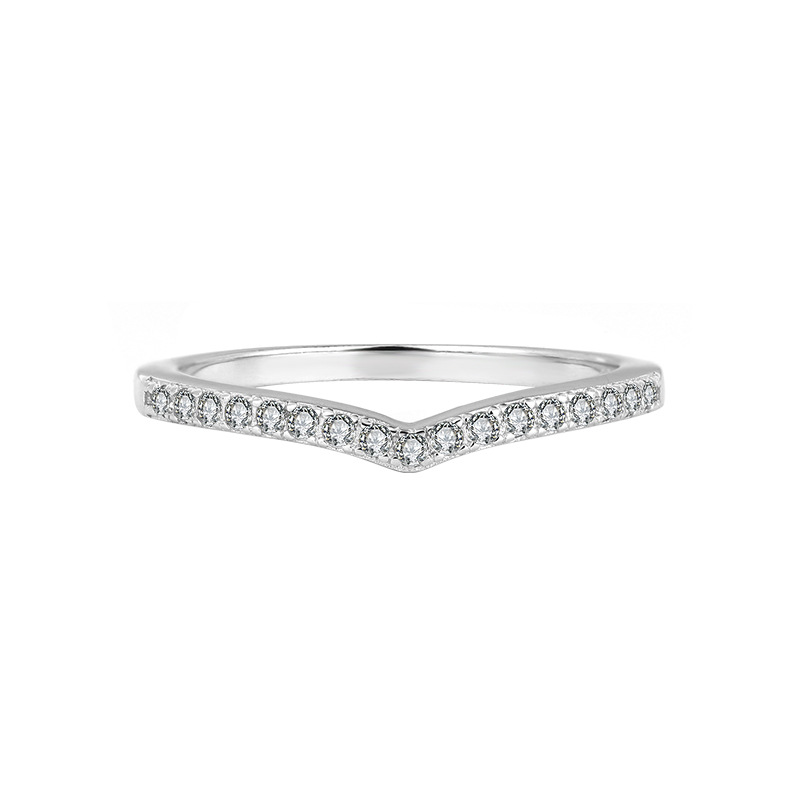 Round Cut Moissanite Diamond White 925 Sterling Silver Wedding Band