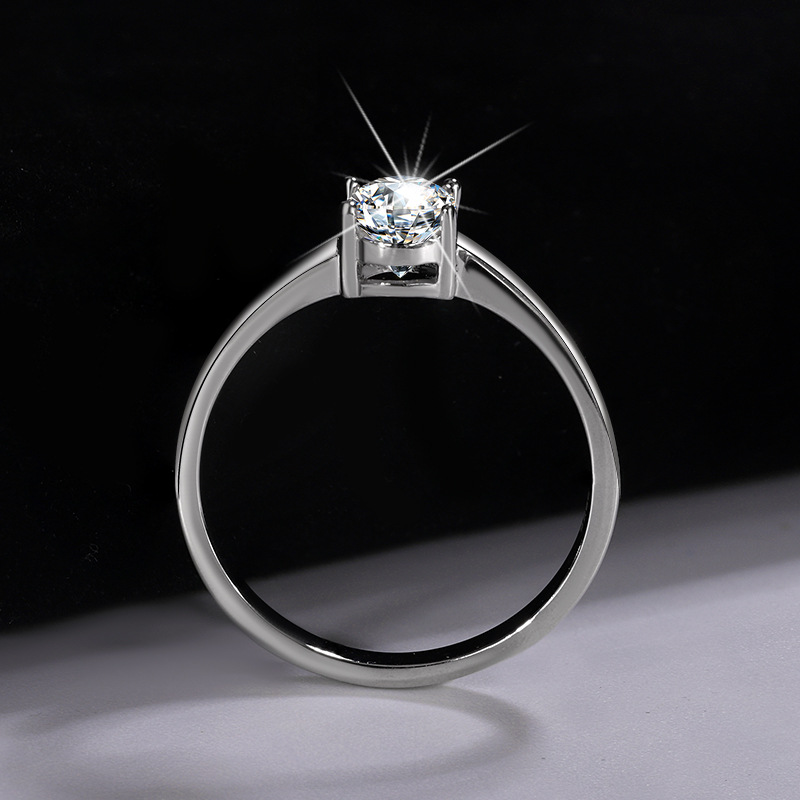 Oval Cut Moissanite Diamond White 925 Sterling Silver Solitaire Engagement Ring
