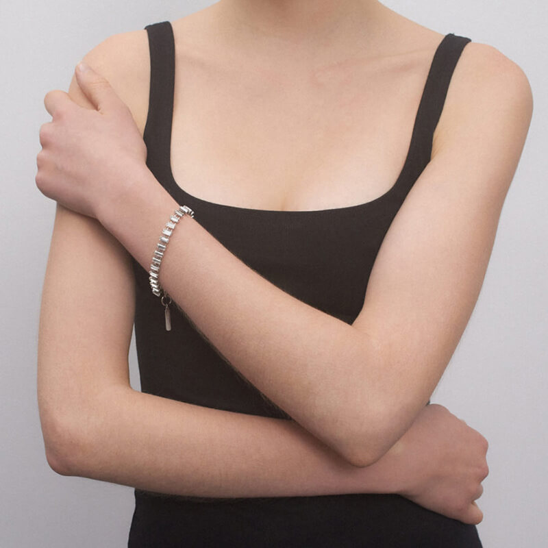 Baguette Crystal Quartz 7.1 Inches Bracelet