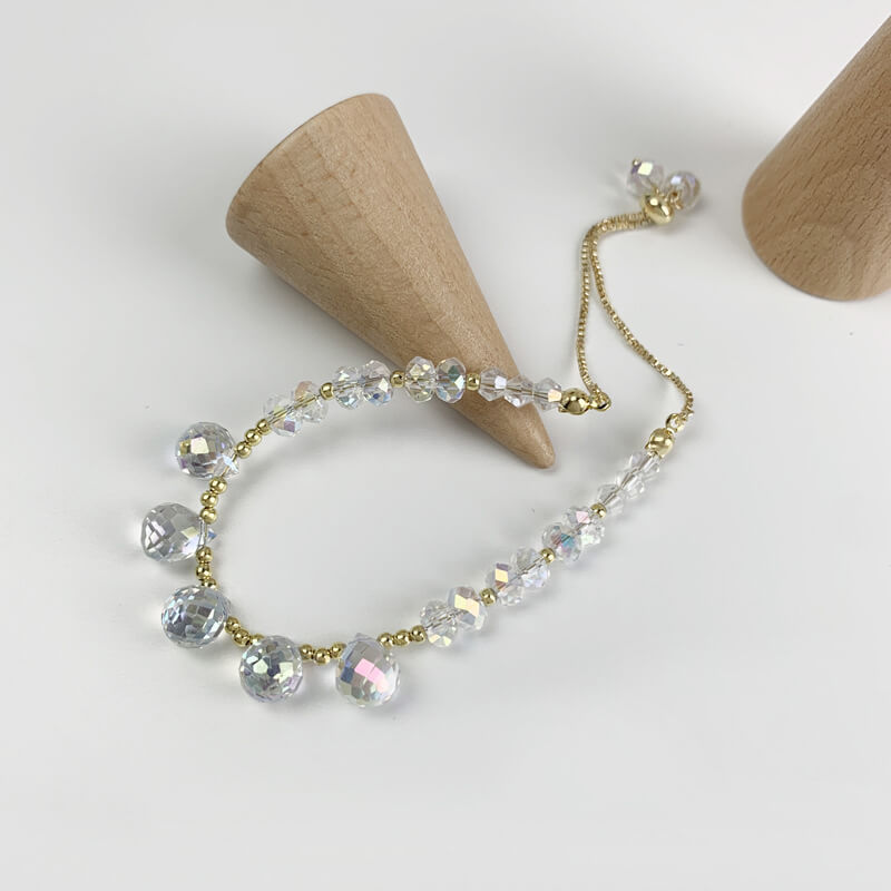 Yellow Gold Crystal Quartz 10.6 Inches Bracelet