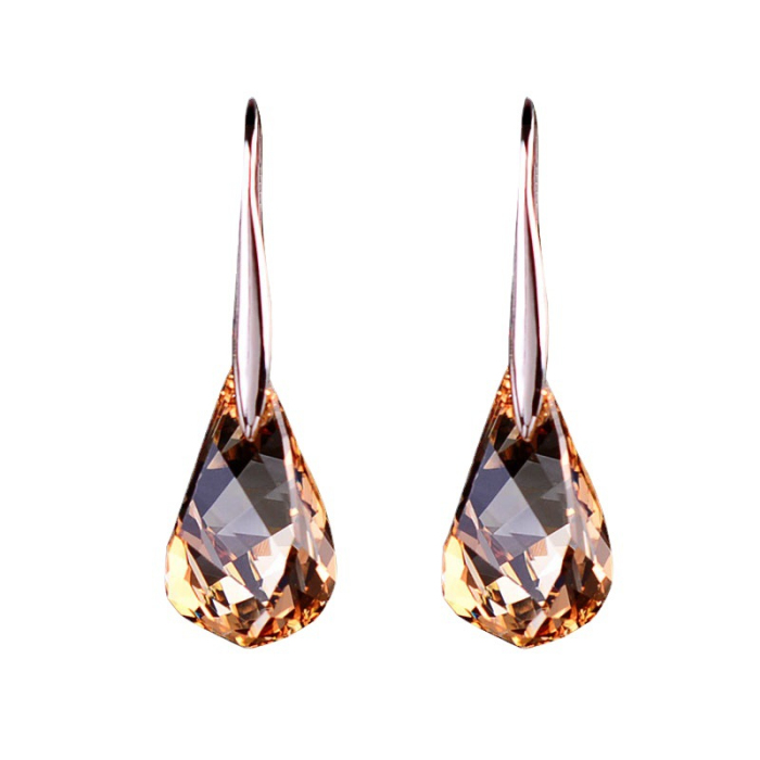 Orange Crystal Drop Earrings