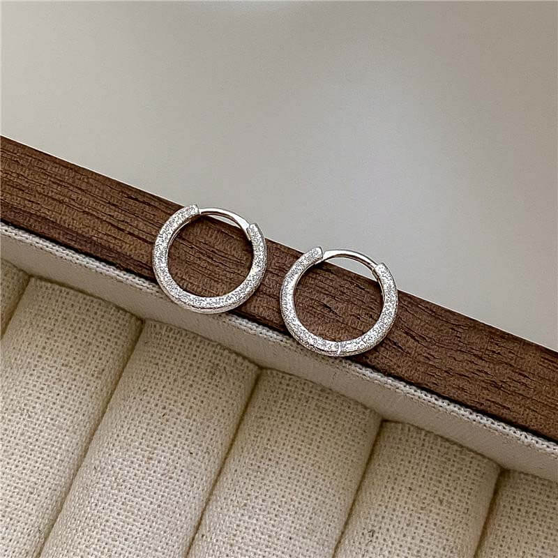 Simple 925 Sterling Silver Hoop Earrings
